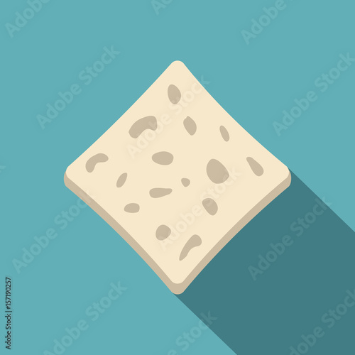 Tofu fresh block icon, flat style