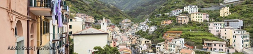 panorama with city in Italy in spring © sergejson