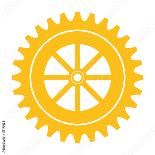 gear wheel icon over white background. vector illustration