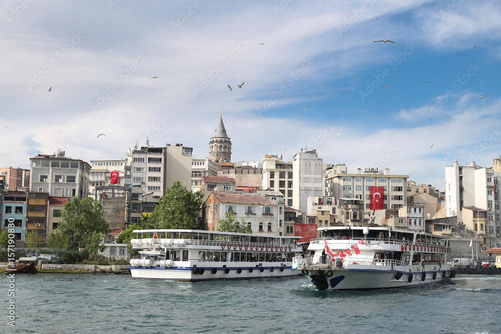 Karakoy and Galata Tower in Istanbul City