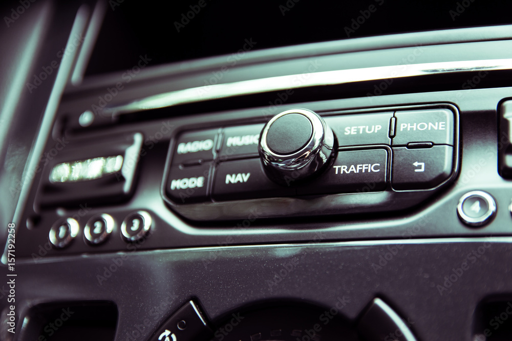 Multifunctional radio panel in the modern car Multifunctional radio panel in the modern car