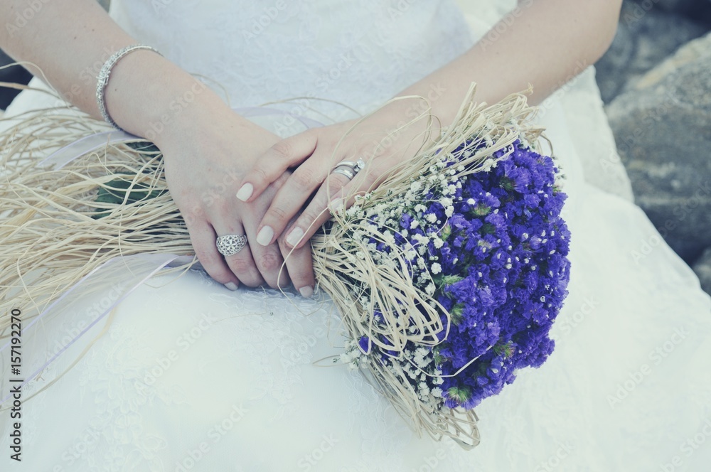 purple flower bride