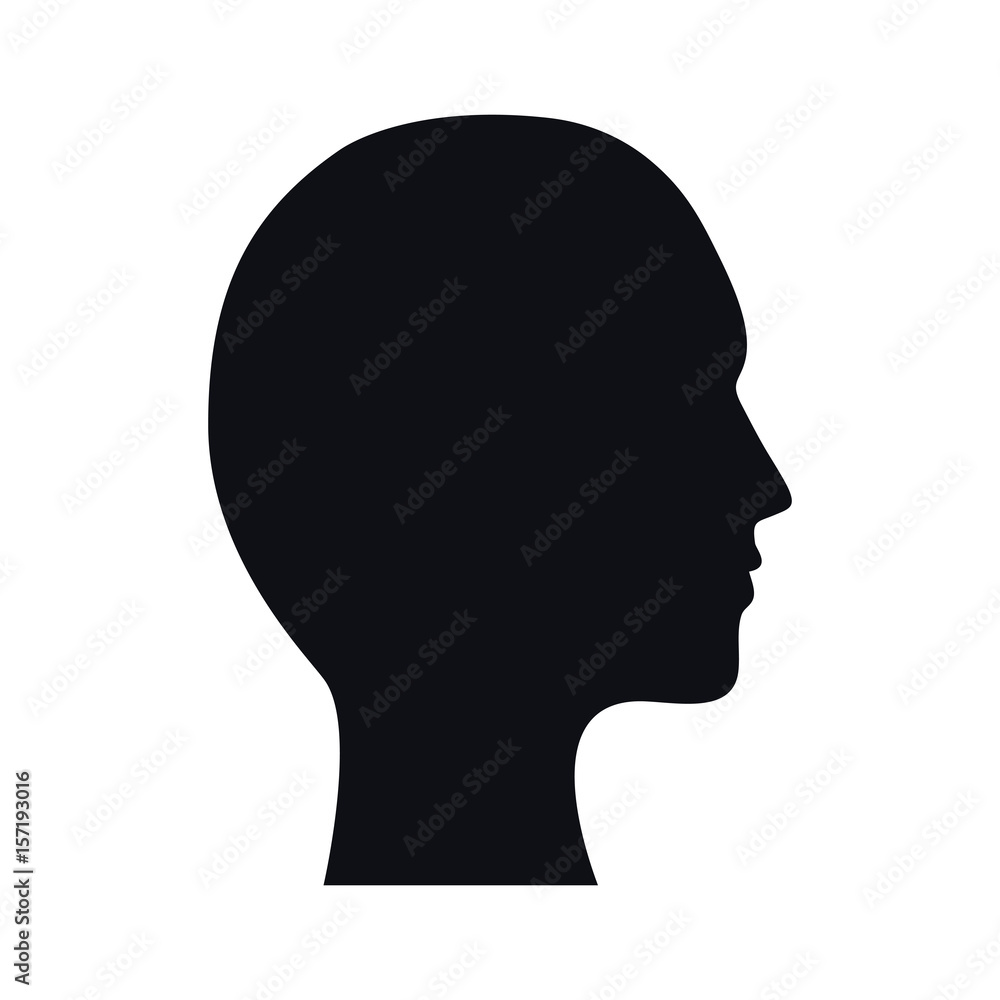 human head icon over white background. vector illustration