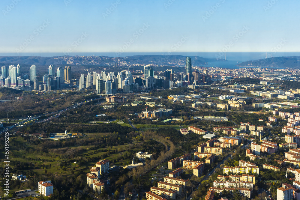 Panorama of the city of Istanbul from the observation platform Sapphire skyscraper multi-storey building Panorama of the city of Istanbul from the observation platform Sapphire skyscraper multi-storey building