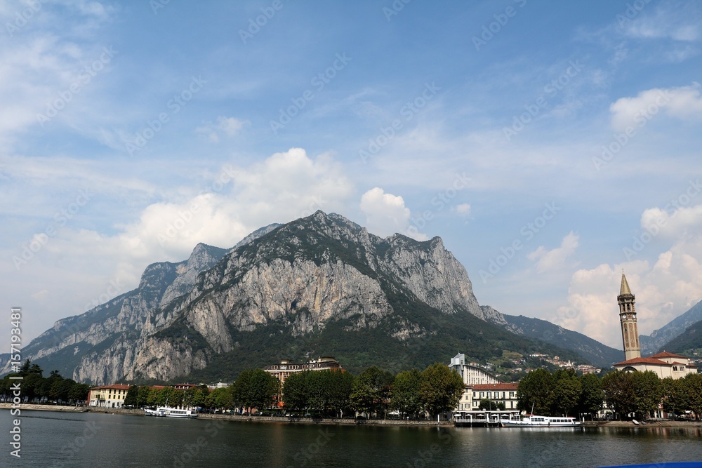 View to Lecco on Lake Como, Lombardy Italy