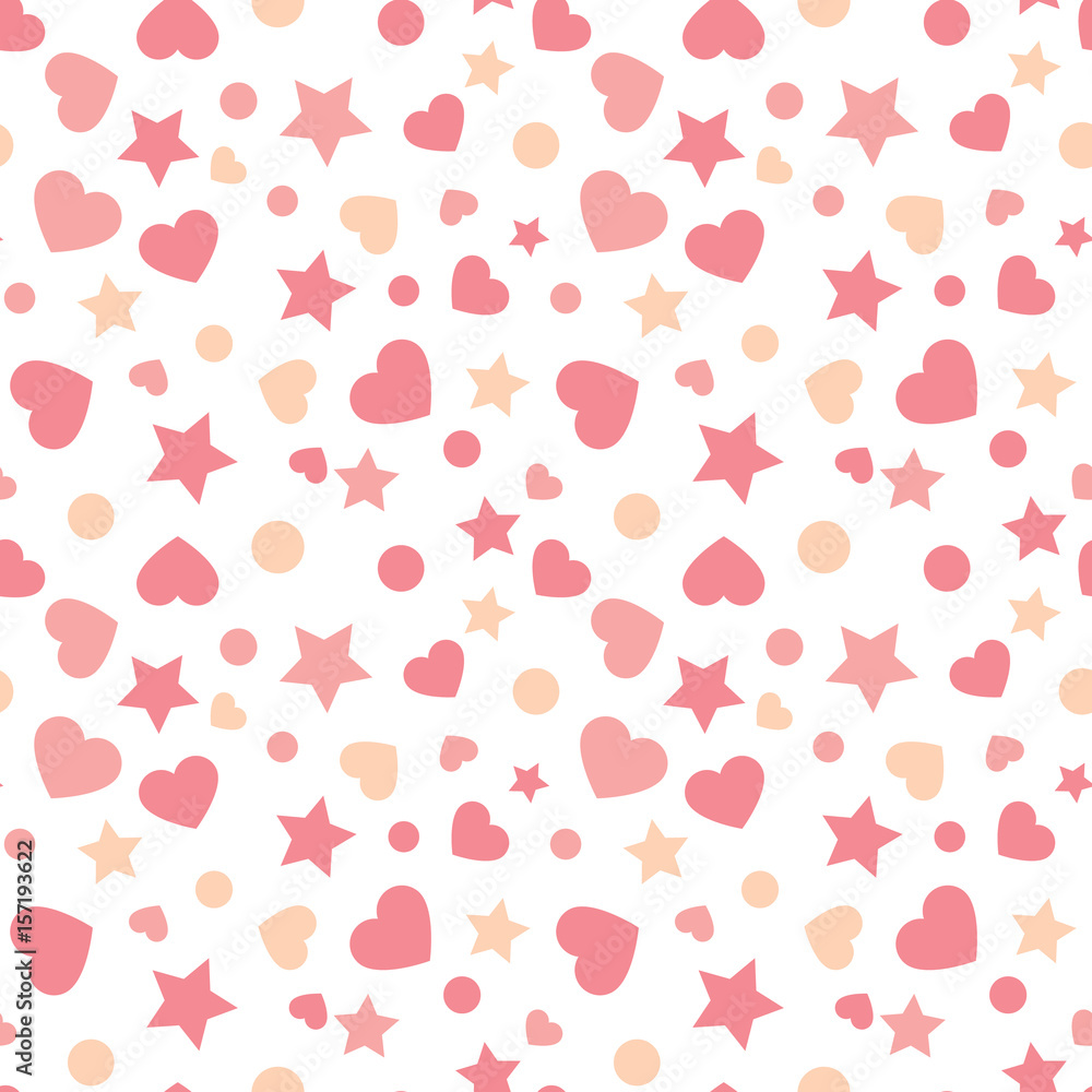 Seamless pattern with heart , dot and star. Vector repeating texture. Seamless pattern with heart , dot and star. Vector repeating texture.
