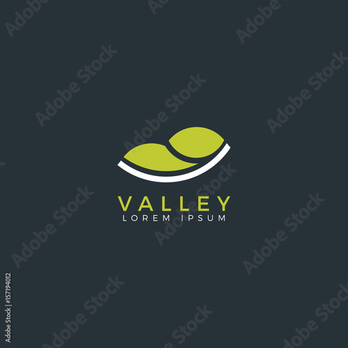 Valley flat logo. Vector valley icon. Illustration.