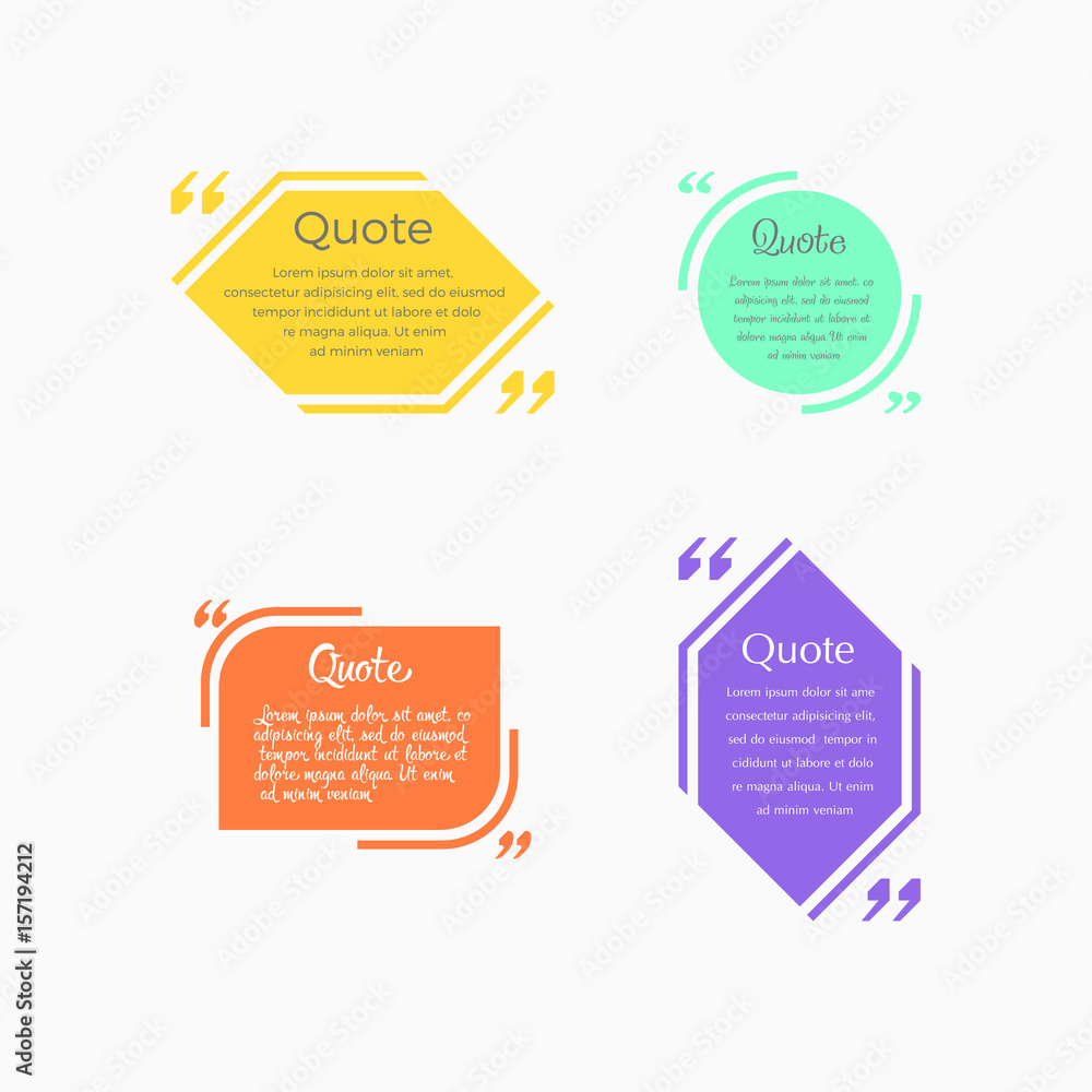 Quote blank template. Design elements, shapes business card template, information, text. Quote template for your design . Quote blank template. Design elements, shapes business card template, information, text. Quote template for your design .