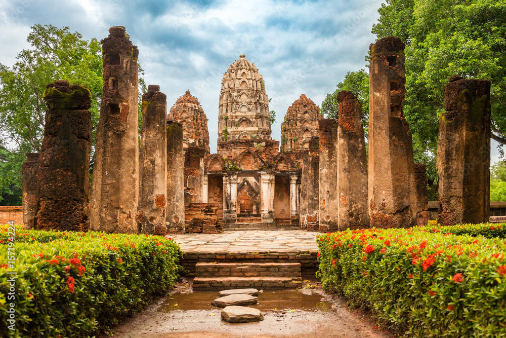 Wat Si Sawai (temple) in Sukhothai Historical Park. Thailand. Unesco World Heritage Site