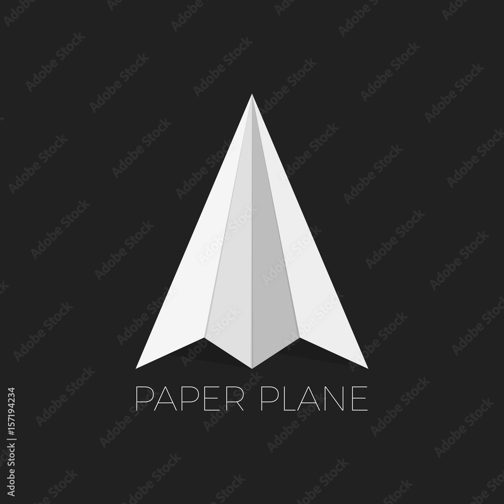 Paper airplane with shadows vector illustration. Paper airplane with shadows vector illustration.