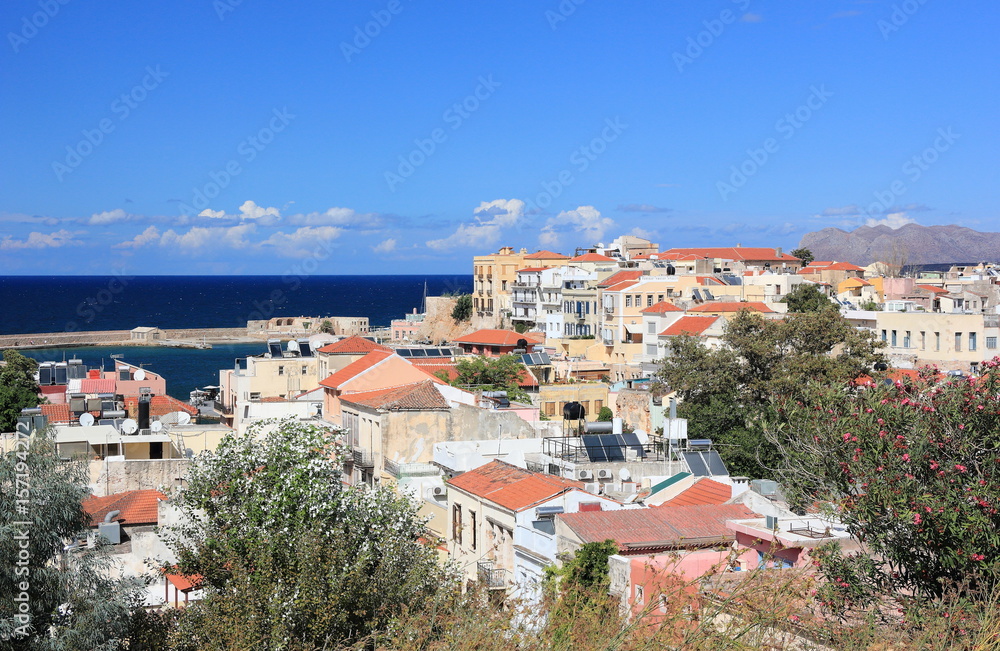 Panoramic view of Chania. Crete, Greece.