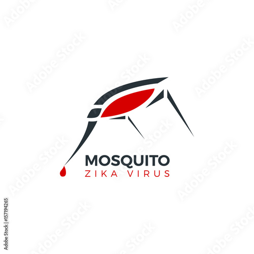 Mosquito vector illustration. Zika virus. Mosquito logo. Zika virus concept. Zika virus mosquito bite. 