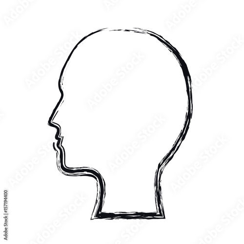 human head icon over white background. vector illustration