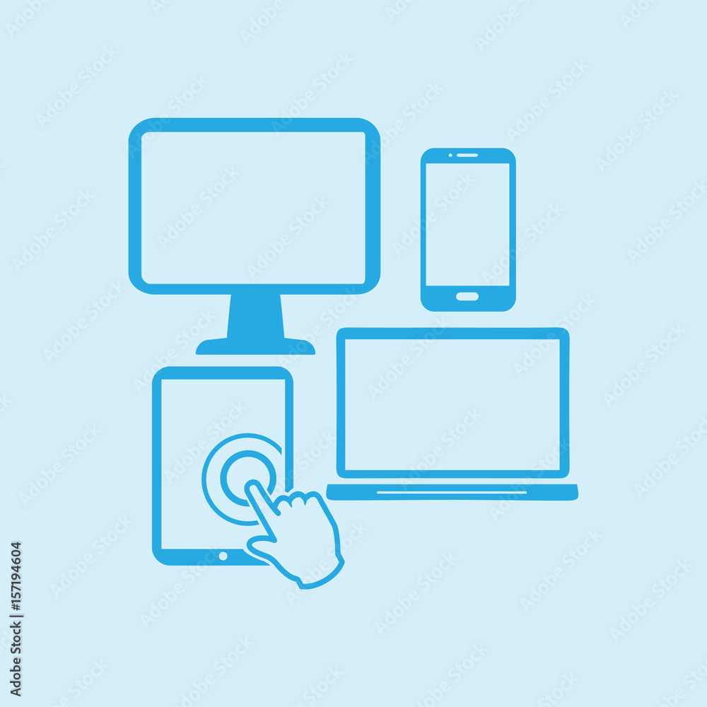 Smartphone computer tablet netbook symbol. Flat design. Smartphone computer tablet netbook symbol. Flat design.