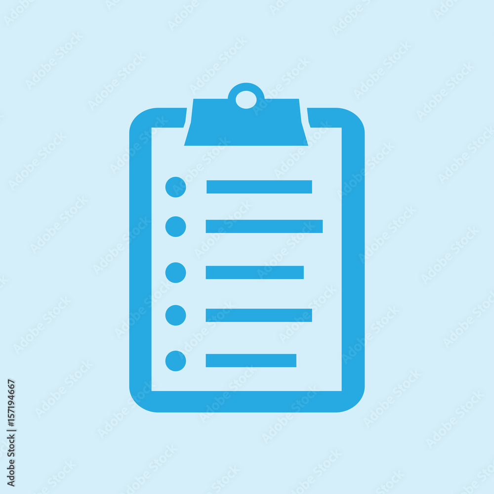 Check list vector icon. Shopping list token. Flat design style. Check list vector icon. Shopping list token. Flat design style.