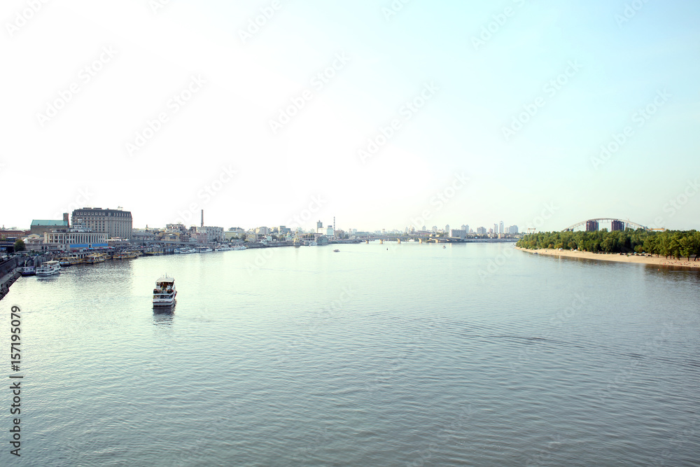 View of river in city
