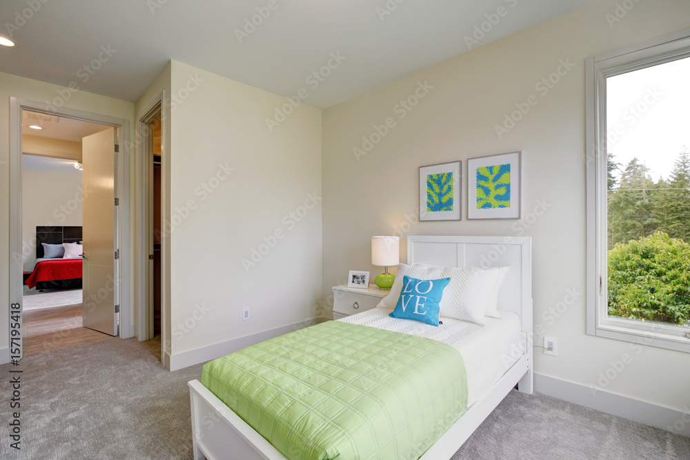Contemporary blue and green kid's bedroom Contemporary blue and green kid's bedroom