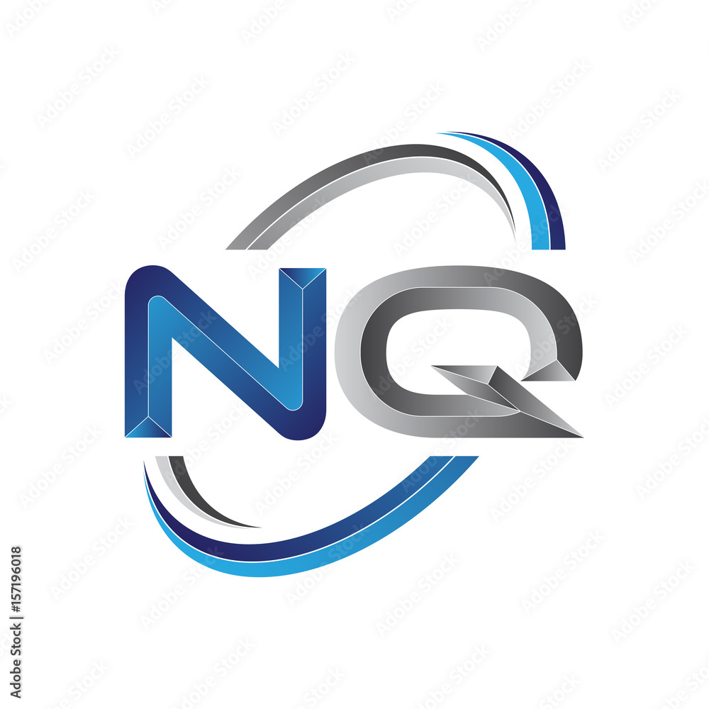 Simple initial letter logo modern swoosh NQ Simple initial letter logo modern swoosh NQ