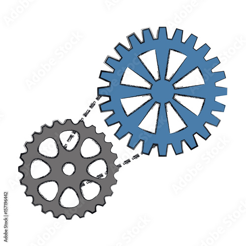 bike gears icon over white background. colorful design. vector illustration