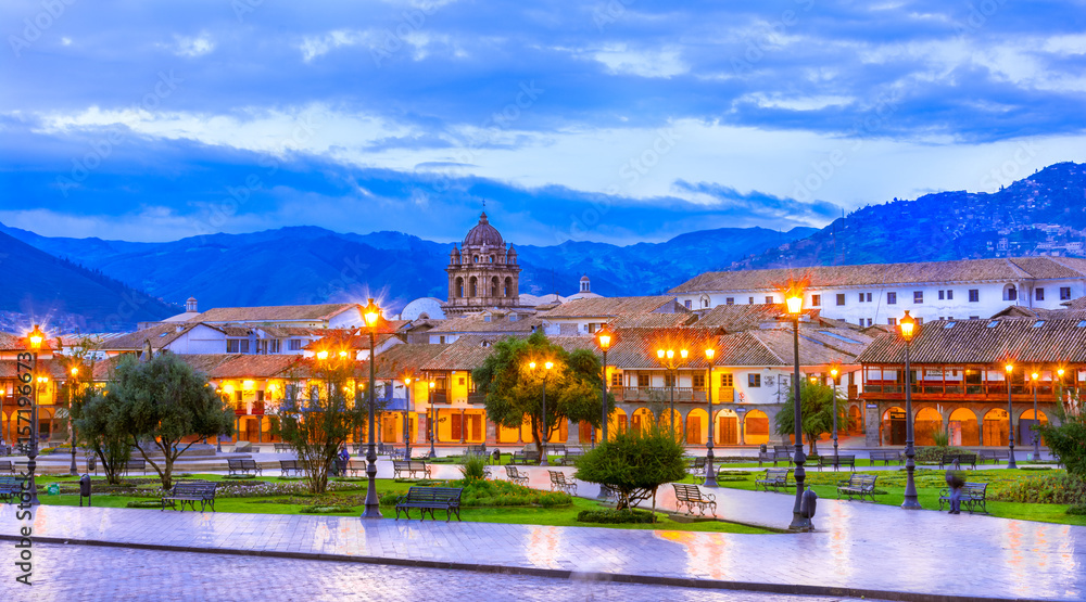 Plaza de Armas early in morning,Cusco, Peru