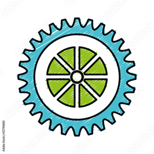 bike gear icon over white background. colorful design. vector illustration