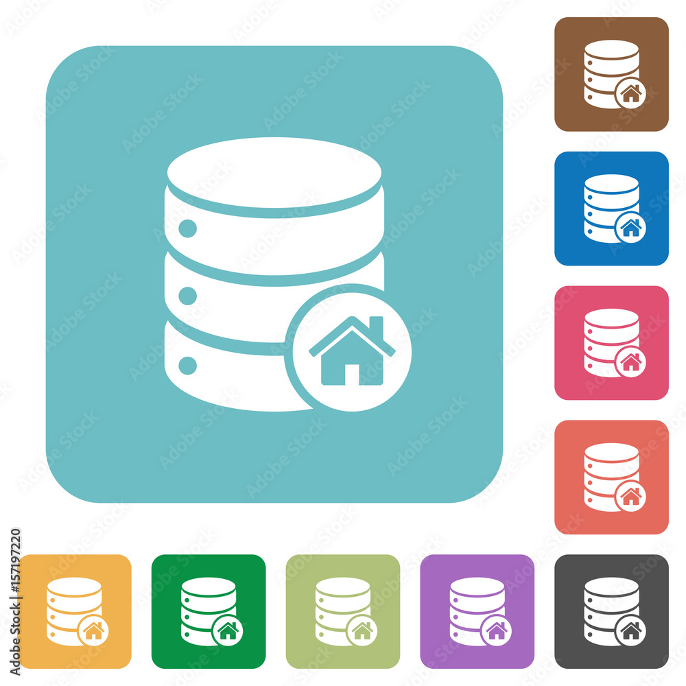 Default database rounded square flat icons Default database rounded square flat icons