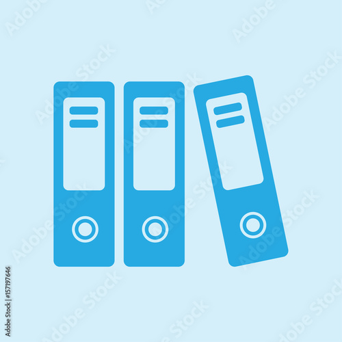 Office folders with papers and documents. Archives folder icon. 