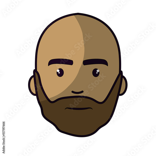 nice face man with beard and bald