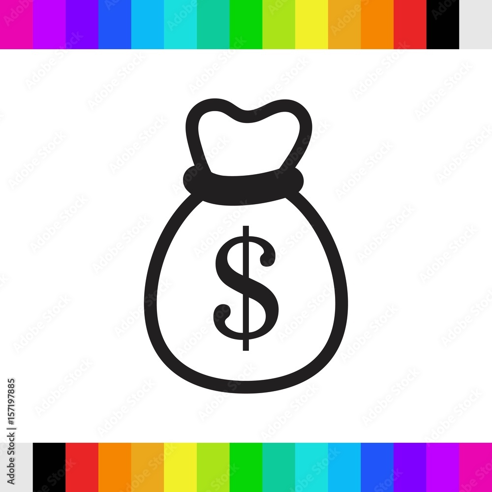bag of money icon stock vector illustration flat design bag of money icon stock vector illustration flat design