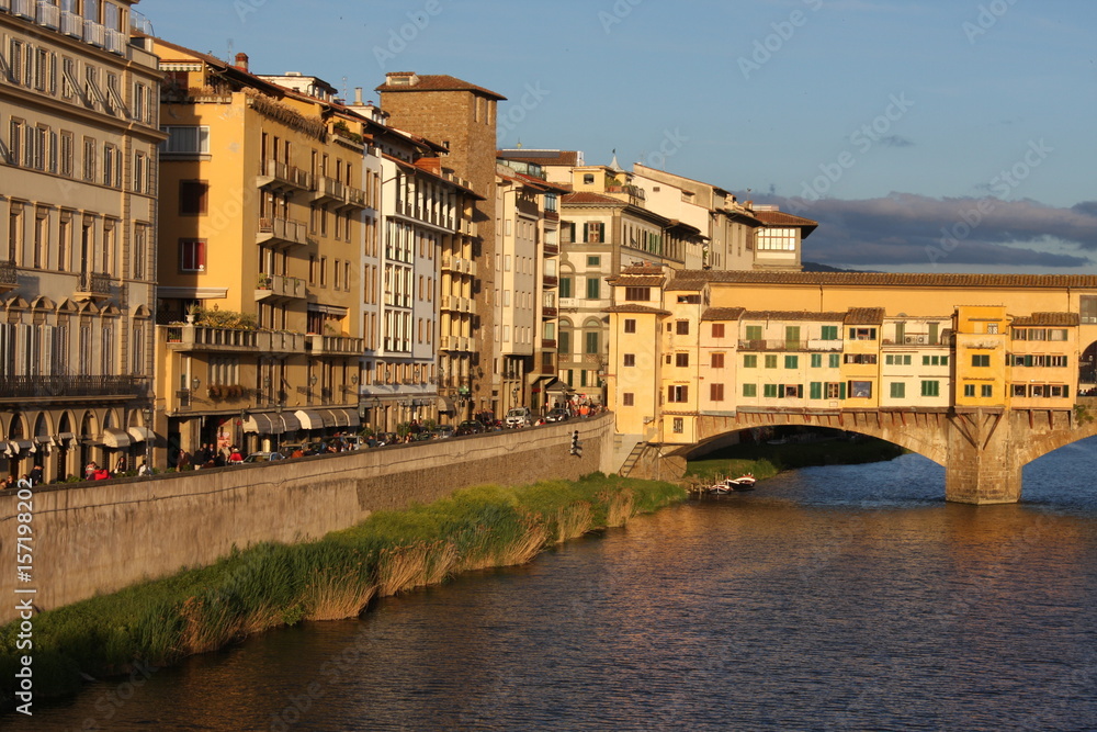 Sunny Bridge ''Ponte Vecchio'' in Florence Italy