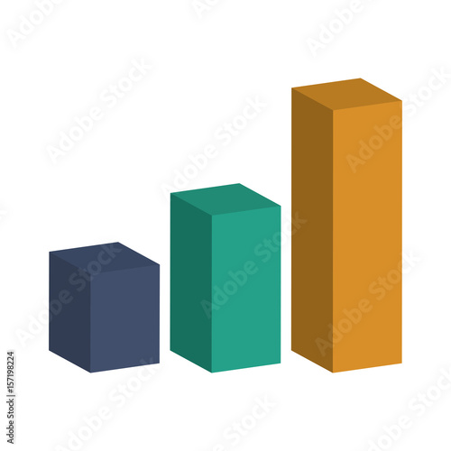 Graphic statistical bar icon over white background. colorful design. vector illustration