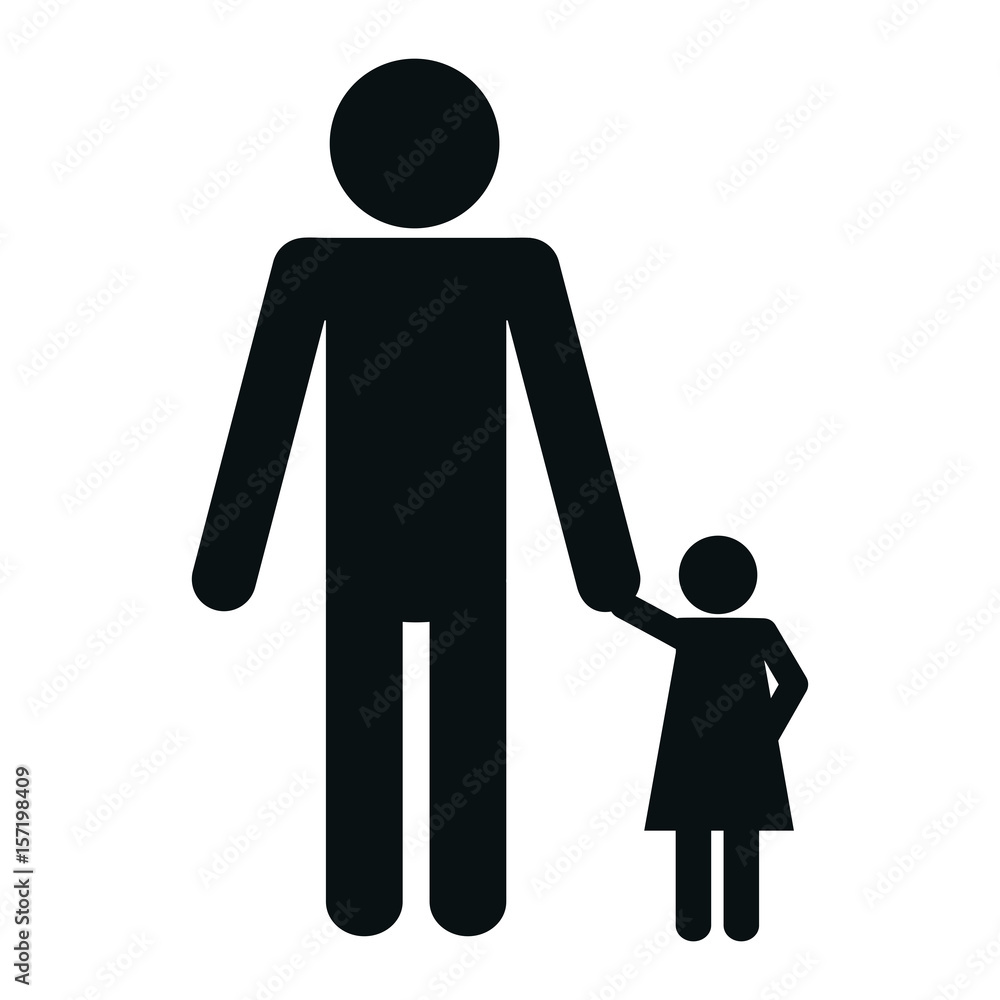 pictogram father with his kid icon over white background. vector illustration pictogram father with his kid icon over white background. vector illustration