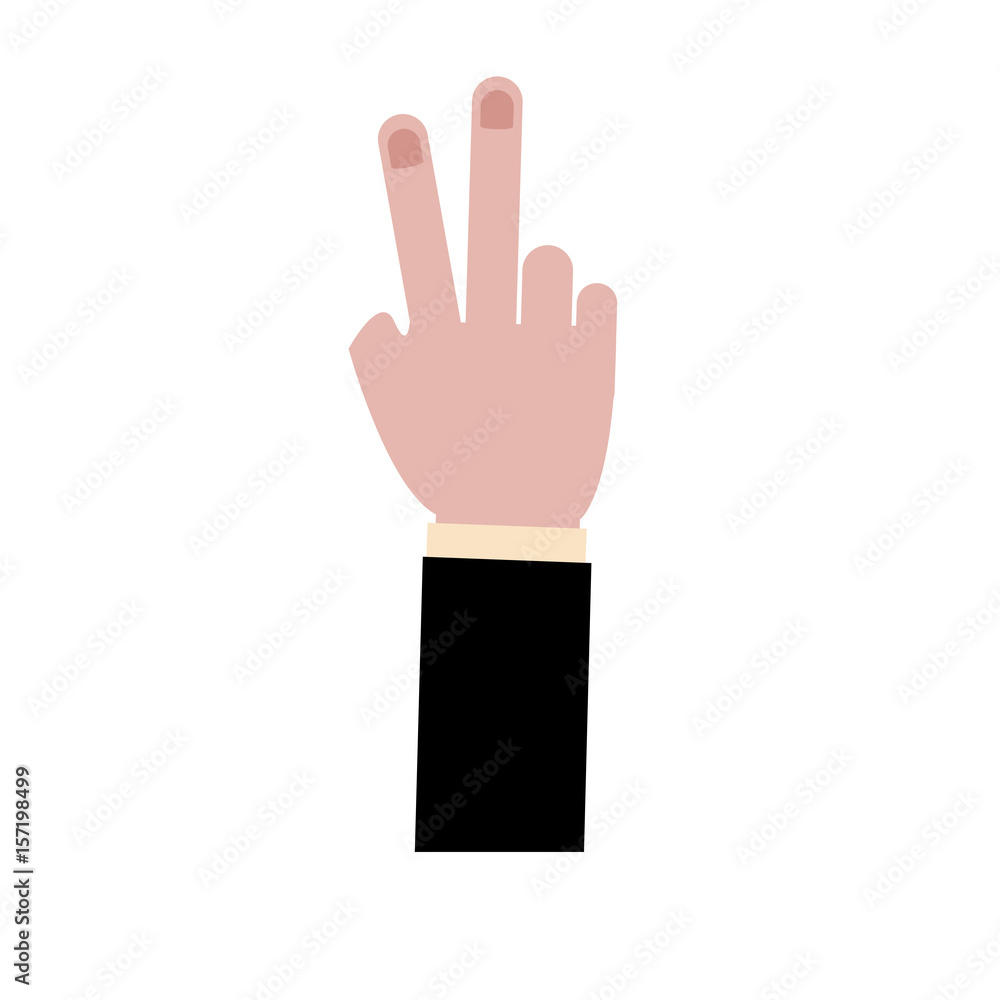 hand icon over white background. colorful design. vector illustration
