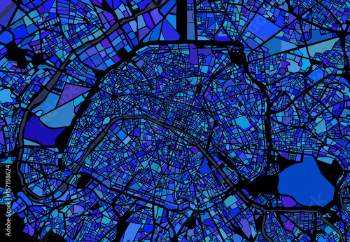 vector map of the city of Paris, France