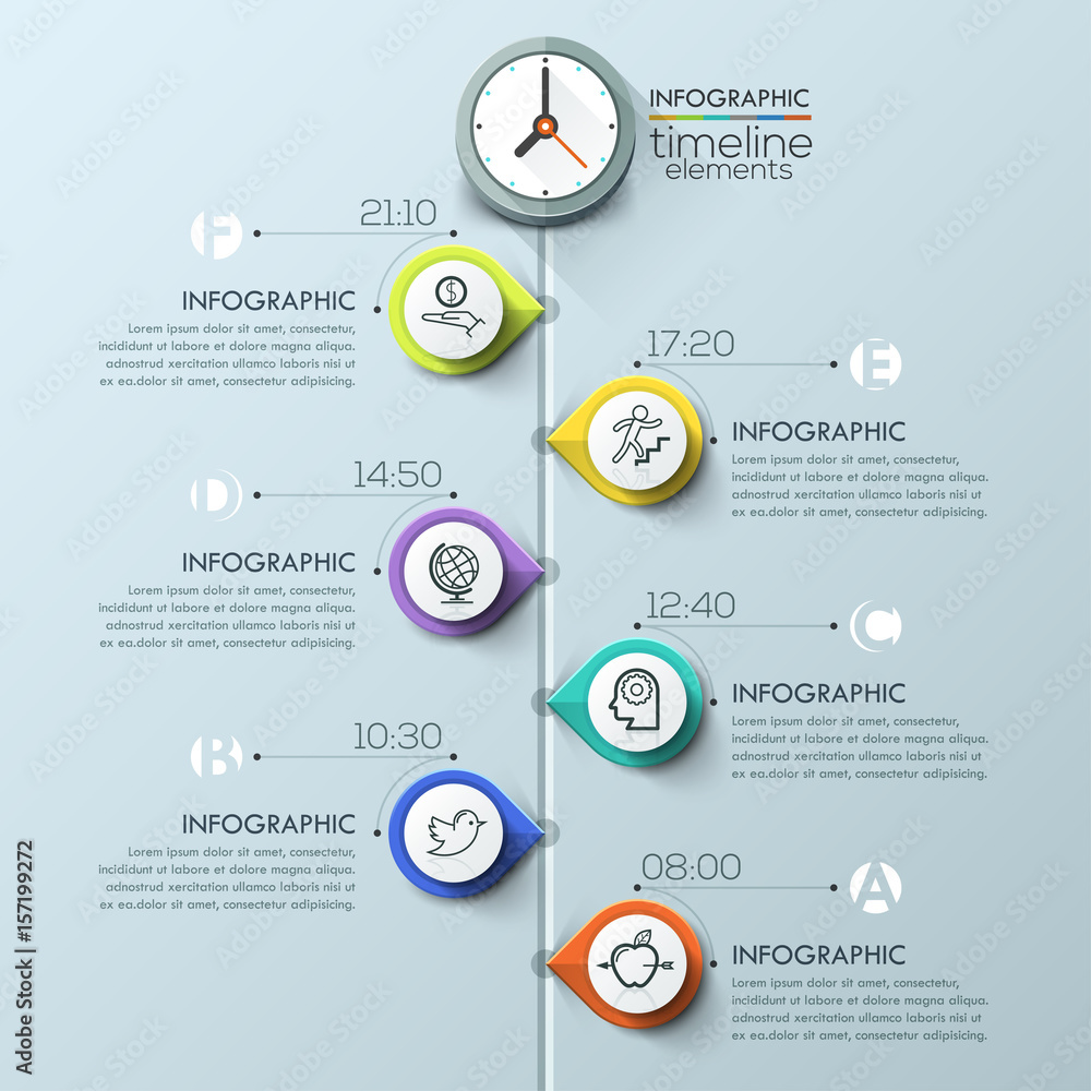 Fototapeta premium Business timeline infographic template