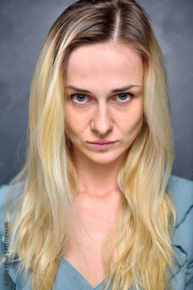 Portrait of a girl blonde, closeup Portrait of a girl blonde, closeup