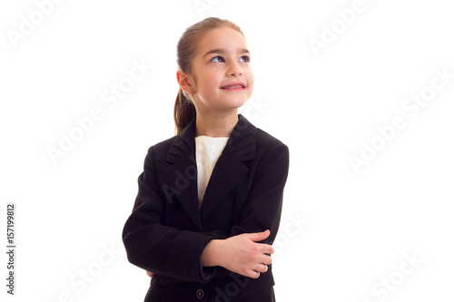 Little girl in black jacket 