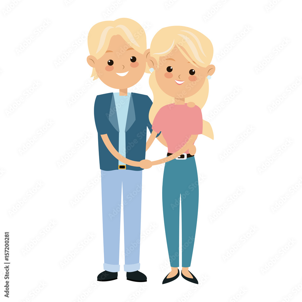couple family mom and dad together relation vector illustration