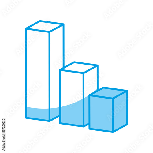 Graphic statistical bar icon over white background. vector illustration