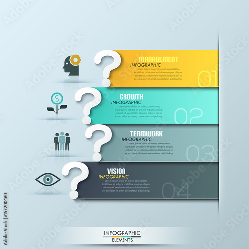 Modern question ribbon infographics options banner