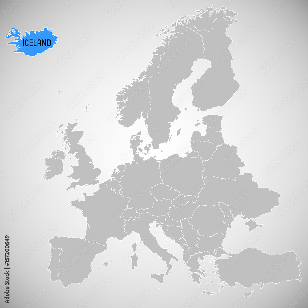 Naklejka premium Islandia - mapa