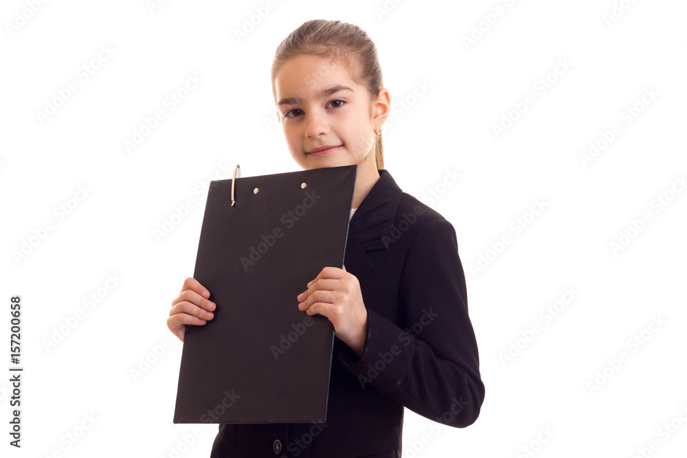Little girl in black jacket 