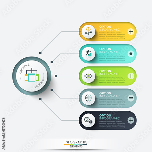Modern business circle origami style options banner