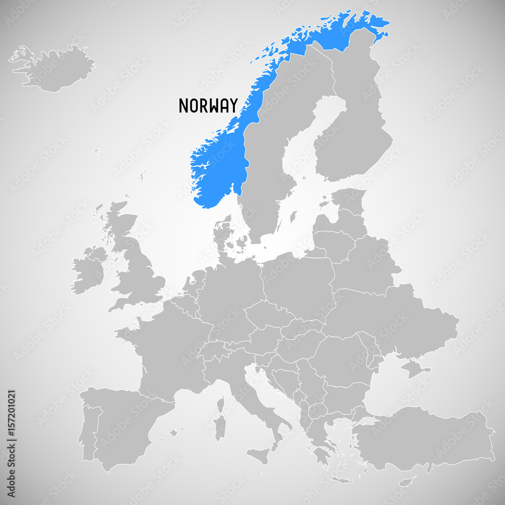 Fototapeta premium Norway - map