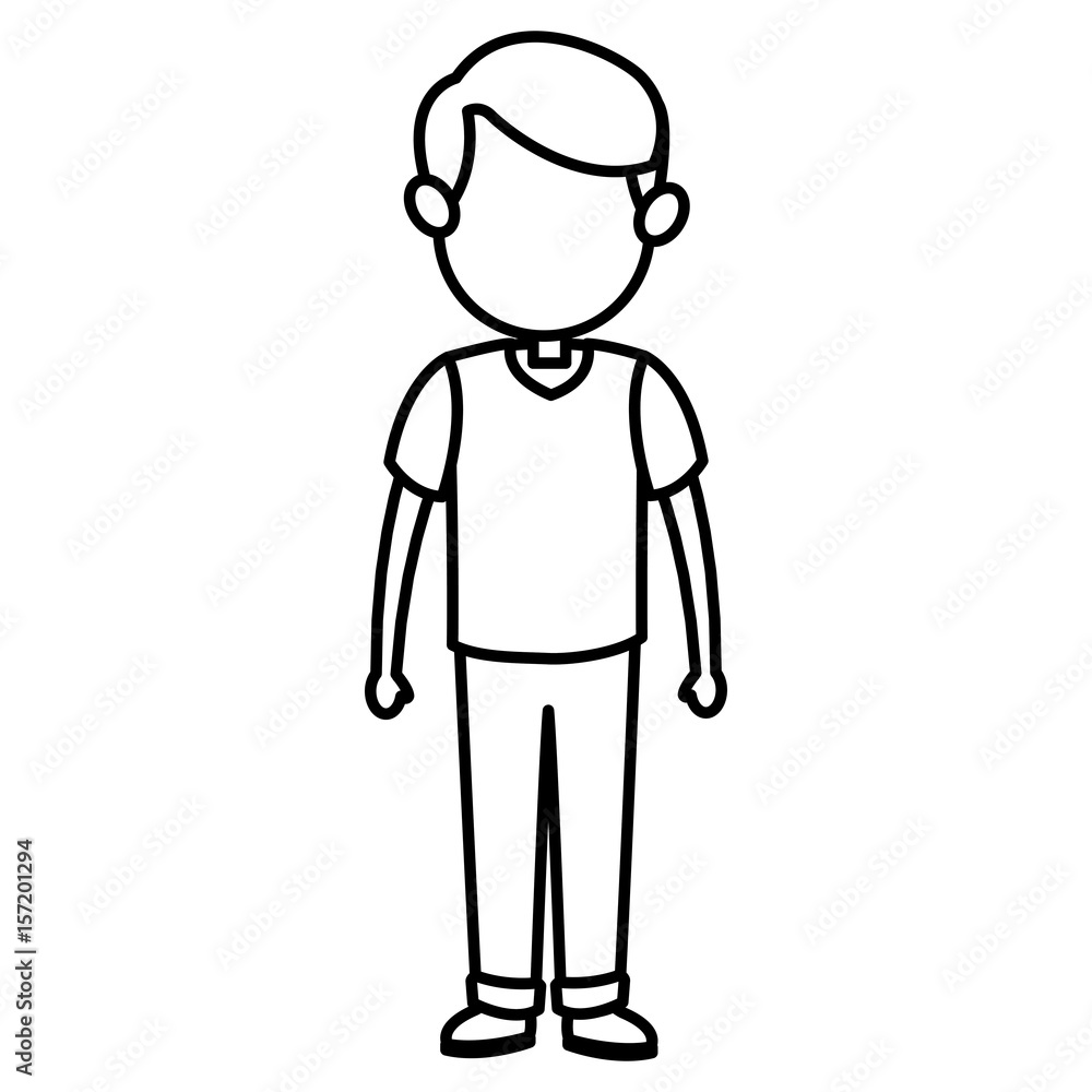 cartoon man male parent family adult member vector illustration