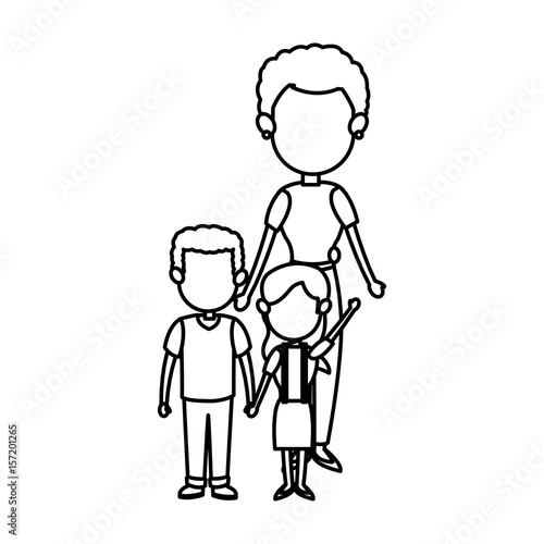 family parent with childrens image vector illustration
