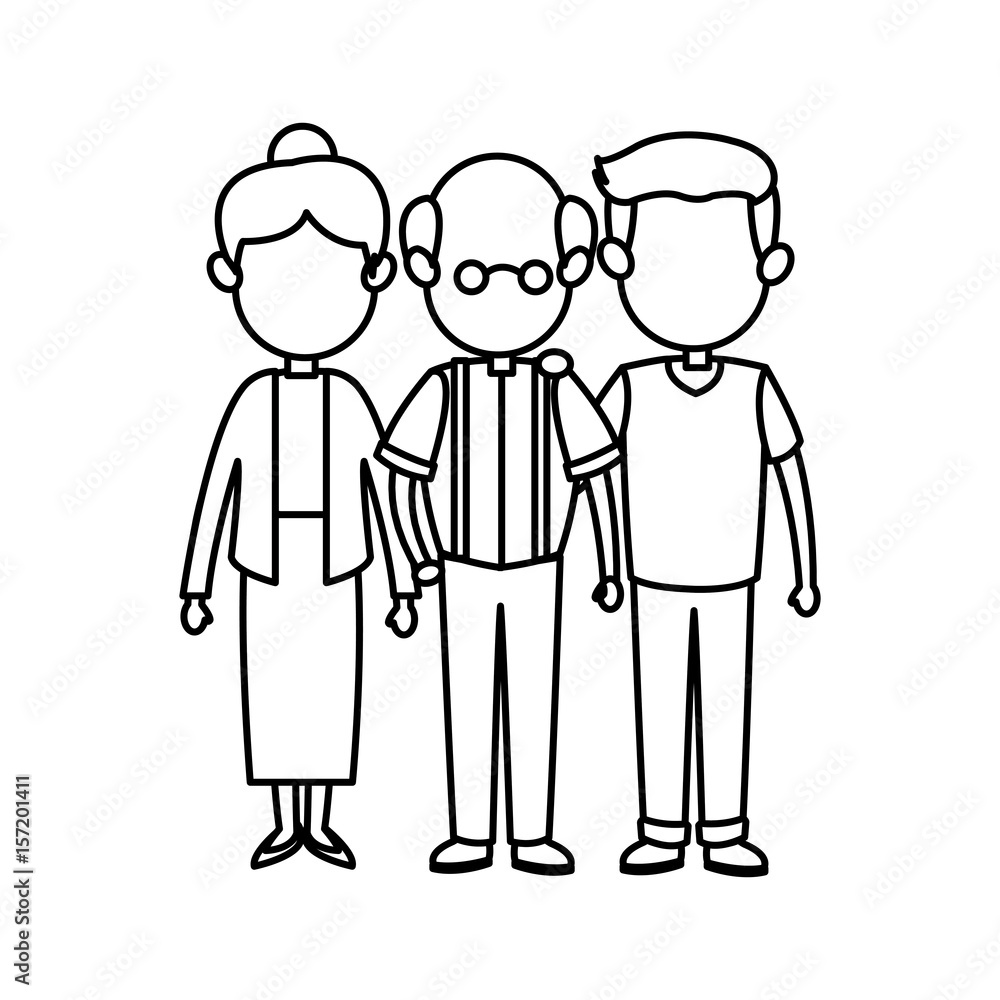 custom made wallpaper toronto digitalfamily parent and grandparents together character vector illustration
