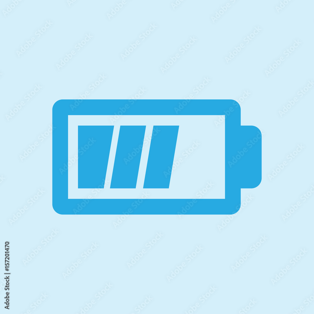 Battery charging icon vector. Flat design style.