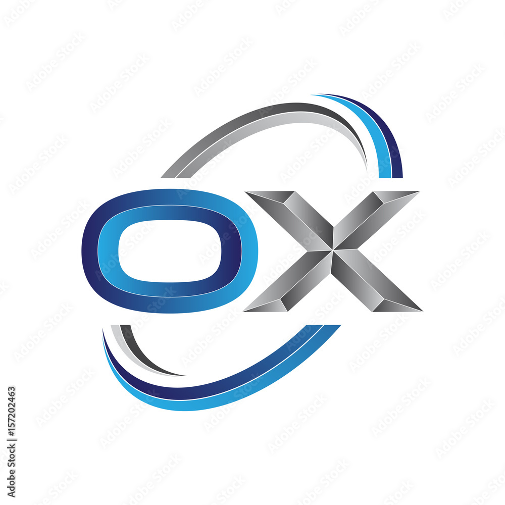 Simple initial letter logo modern swoosh OX Simple initial letter logo modern swoosh OX