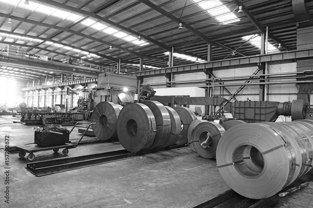 Cold rolled steel strip in the workshop Cold rolled steel strip in the workshop